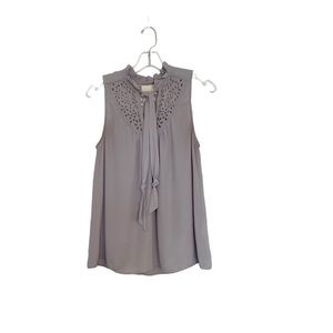 Anthropologie Maeve Tie Front Cut Out Sleeveless Blouse Size 4